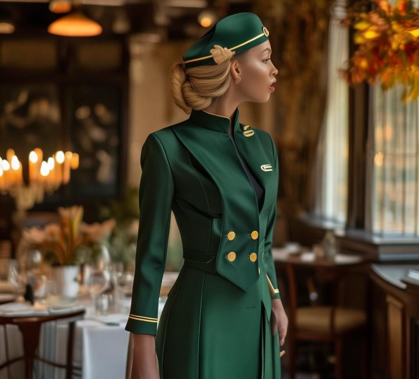 五星级酒店服务员工作服，秋冬餐饮场景中的专业与细节