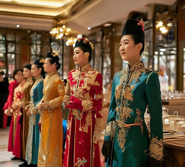 华服映衬服务之魂，美高梅澳门酒店餐饮部服务员服装解析