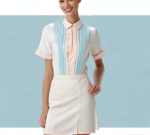 酒店餐饮女服务员夏季薄款工作装，清爽透气，专业与时尚的完美平衡